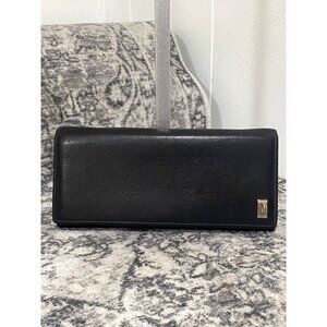 Vintage Dunhill Sidecar Calf Leather Long Bifold Wallet in Black